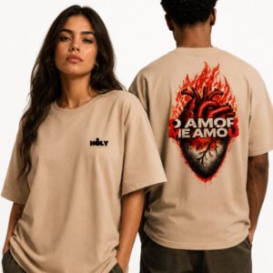 OVERSIZED O AMOR ME AMOU BEGE